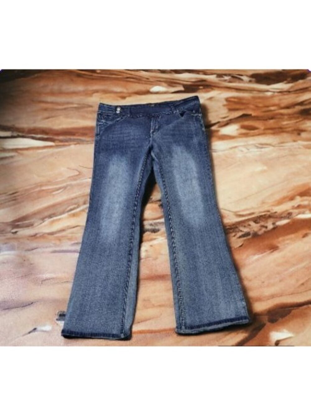 Spoon Jeans 21x35 Blue Distressed Hi Rise Relaxed Flare Casual